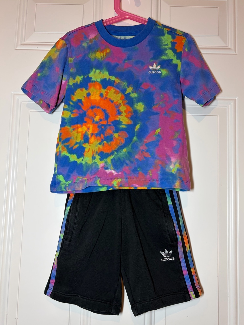 adidas Kids Tie-Dye Short Sleeve short and tee set - Multicolor